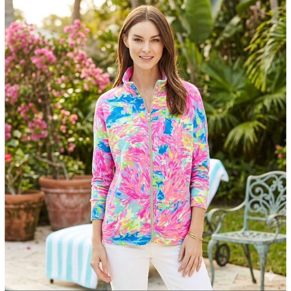 Lilly Pulitzer Deedee Swing Jacket Palm Beach Coral Size Small Coastal Style